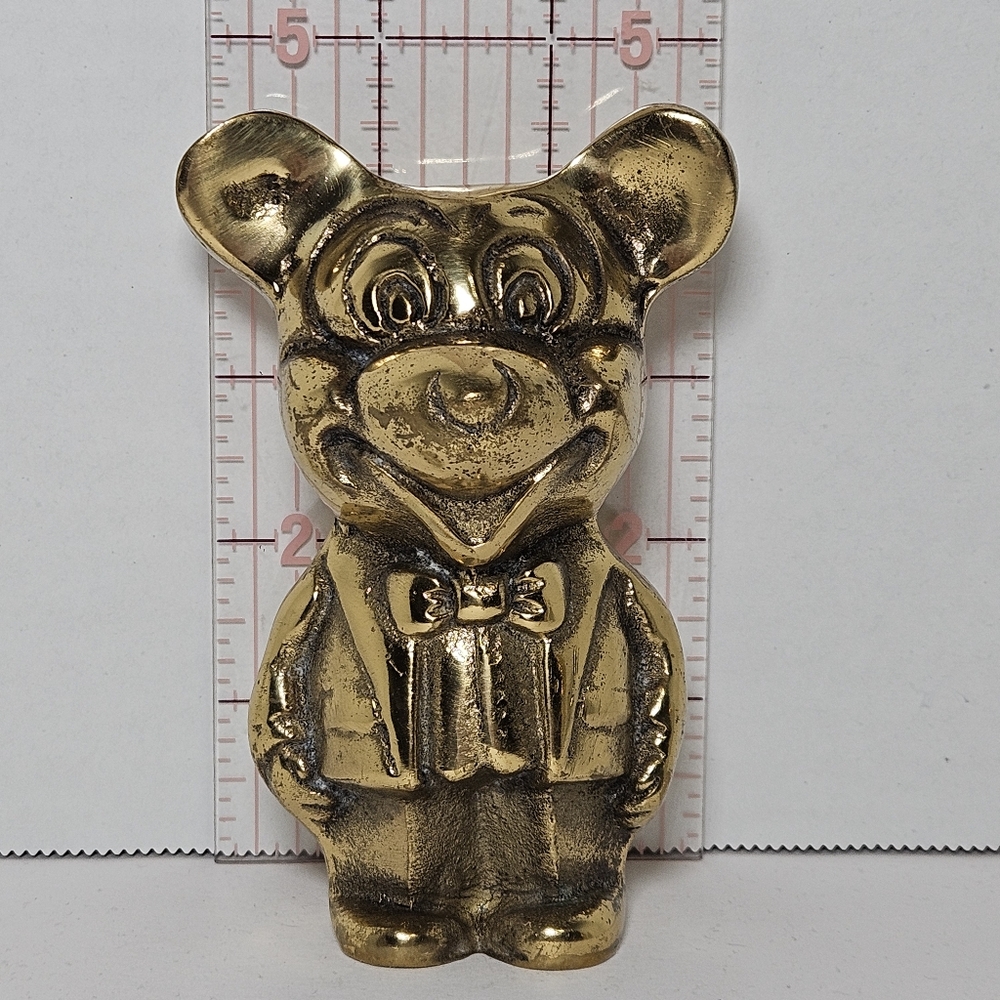 Vintage Disney Mickey Mouse Brass Figure Collectible 1960’s w/ Natural Patina - Picture 10 of 10